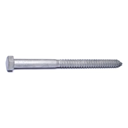 Midwest Fastener Lag Screw, 5/8 in, 9 in, Steel, Hot Dipped Galvanized Hex Hex Drive, 15 PK 53481